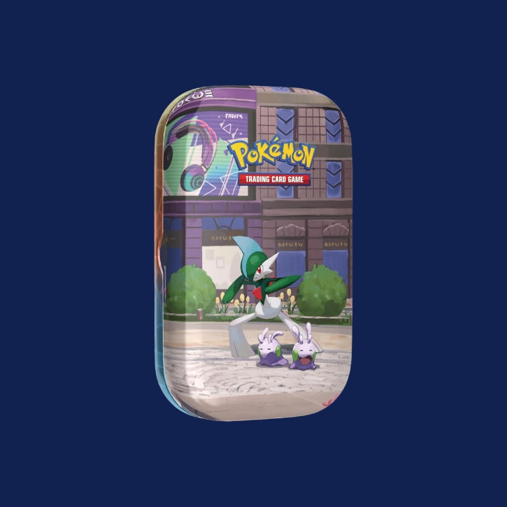 Pokémon-Sammelkartenspiel: Mini-Tin-Box Illumina City: Galagladi & Viscora (2 Boosterpacks, 1 Bildkarte und 1 Stickerbogen)